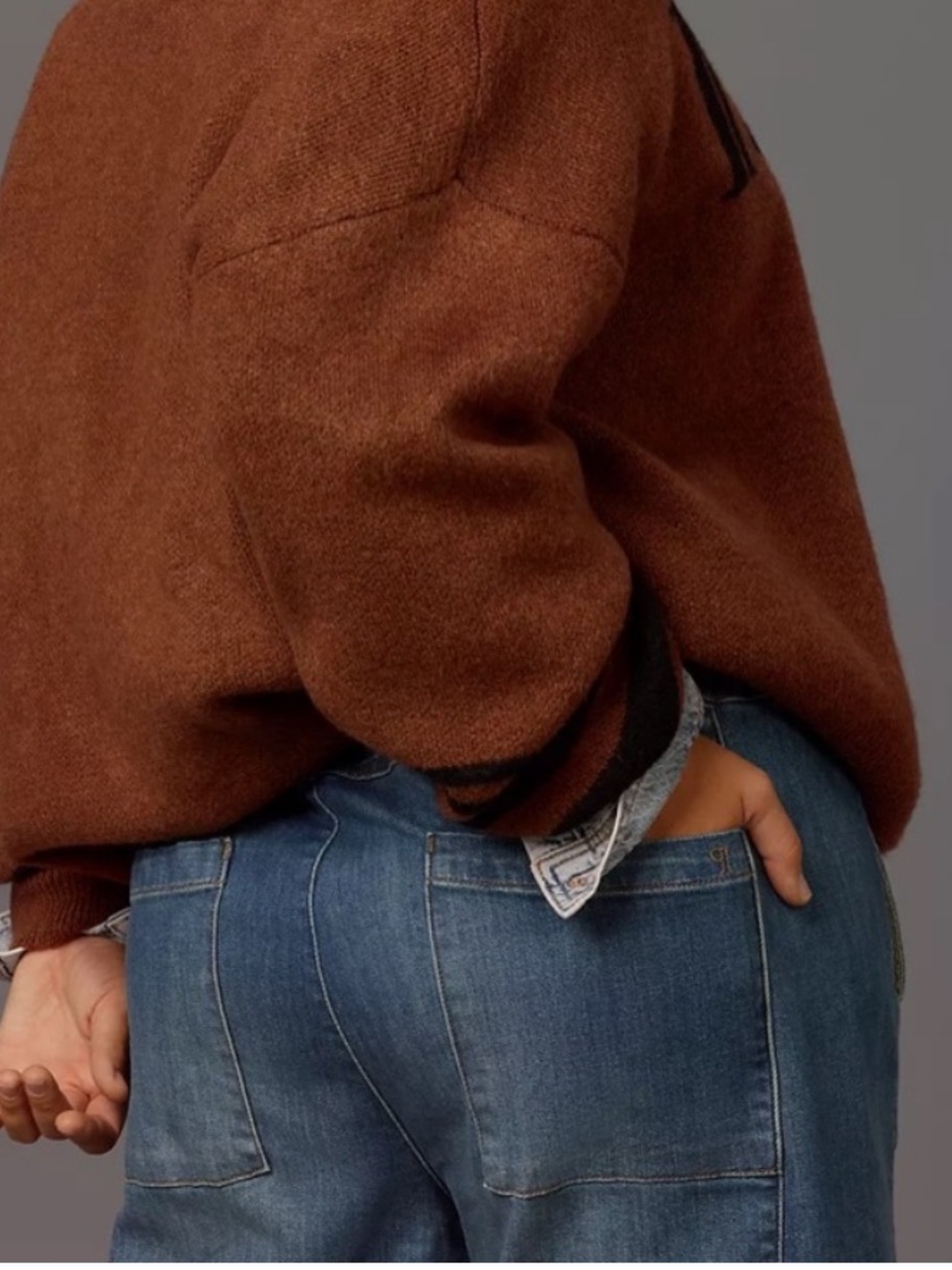 Anthropologie Pilcro The Izzie Relaxed Pull-On Barrel Jeans in blue size XL - Picture 4 of 10